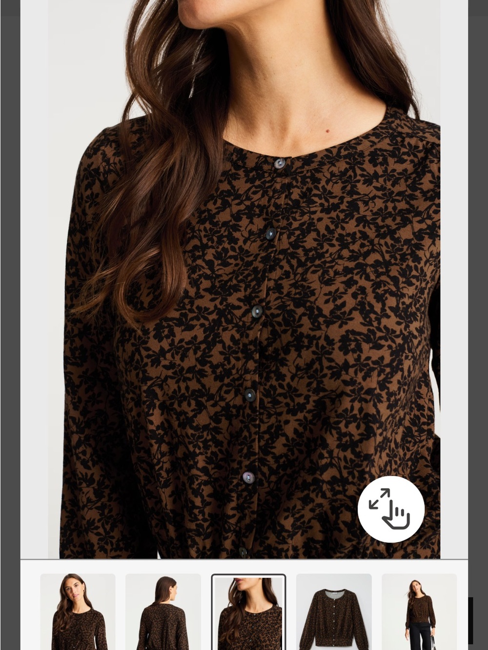 J Jill Banded-Hem Jersey
Top Women's Black Floral Print Button-Front Top - Picture 3 of 5